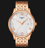 Tissot T Classic Tradition White Dial Rose Gold Steel Strap Watch For Women - T063.610.33.038.00 Authentic Buy Shop Now