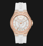 Michael Kors Lennox Three-Hand Crystals Dial White Silicone Strap Watch For Women - MK7248 Authentic Buy Shop Now