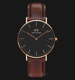 Daniel Wellington Classic Bristol Black Dial Brown Leather Strap Watch for Men - DW00100137 Authentic Buy Shop Now