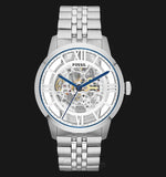 Fossil Townsman Automatic Skeleton Silver Dial Silver Steel Strap Watch for Men - ME3044 Authentic Buy Shop Now