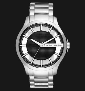 Armani Exchange Hampton Chronograph Black Dial Silver Steel Strap Watch For Men - AX2179 Authentic Buy Shop Now