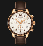 Tissot Quickster Chronograph White Dial Brown Leather Strap Watch For Men - T095.417.36.037.02 Authentic Buy Shop Now