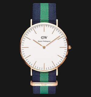 Daniel Wellington Classic Warwick White Dial Two Tone Nylon Strap Watch for Men - DW00100005 Authentic Buy Shop Now