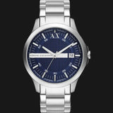 Armani Exchange Hampton Chronograph Blue Dial Silver Steel Strap Watch For Men - AX2132 Authentic Buy Shop Now