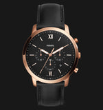 Fossil Neutra Chronograph Black Dial Black Leather Strap Watch for Men - FS5381 Authentic Buy Shop Now