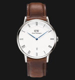 Daniel Wellington Dapper St Mawes White Dial Brown Leather Strap Watch For Men - DW00100087 Authentic Buy Shop Now