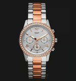 Guess Mini Spectrum Quartz Silver Dial Two Tone Steel Strap Watch For Women - W0122L1 Authentic Buy Shop Now