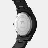 Daniel Wellington Iconic Link Ceramic Black Dial Black Steel Strap Watch For Women - DW00100414 Authentic Buy Shop Now