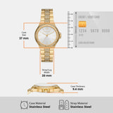 Michael Kors Lenox Three Hand Silver Dial Gold Steel Strap Watch For Women - MK7361 Authentic Buy Shop Now