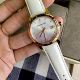 Burberry The City Diamonds White Dial White Leather Strap Watch for Women - BU9130 Authentic Buy Shop Now