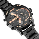 Diesel Big Daddy Chronograph Black Dial Black Steel Strap Watch For Men - DZ7312 Authentic Buy Shop Now