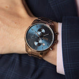 Hugo Boss Skymaster Blue Dial Brown Steel Strap Watch for Men - 1513788 Authentic Buy Shop Now