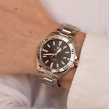 Tag Heuer Aquaracer Black Dial Silver Steel Strap Watch for Men - WBD1110.BA0928 Authentic Buy Shop Now