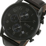 Hugo Boss Navigator Black Dial Black Leather Strap Watch for Men - 1513497 Authentic Buy Shop Now