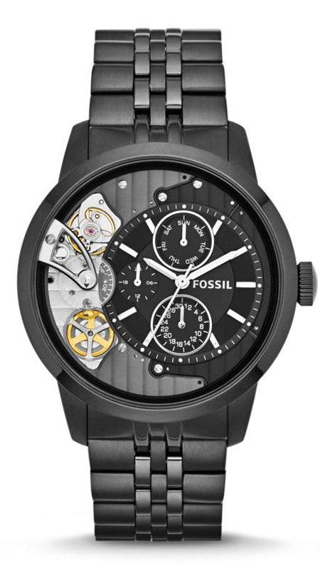 Fossil Townsman Mechanical Black Dial Black Steel Strap Watch for Men - ME1136 Authentic Buy Shop Now