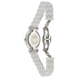 Emporio Armani Giannti T Bar Quartz Mother of Pearl Dial White Steel Strap Watch For Women - AR1485 Authentic Buy Shop Now