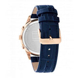 Tommy Hilfiger Weston Chronograph Blue Dial Blue Leather Strap Watch For Men - 1710503 Authentic Buy Shop Now