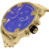 Diesel Mr Daddy Blue Dial Gold Steel Strap Watch For Men - DZ7347 Authentic Buy Shop Now