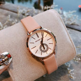 Michael Kors Petite Portia Silver Dial Pink Rubber Strap Watch For Women - MK2735 Authentic Buy Shop Now