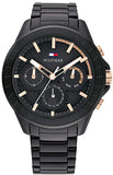 Tommy Hilfiger Aiden Chronograph Black Dial Black Steel Strap Watch For Men - 1791858 Authentic Buy Shop Now