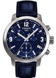 Tissot PRC 200 Chronograph Blue Dial Blue Leather Strap Watch For Men - T055.417.16.047.00 Authentic Buy Shop Now