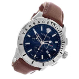 Versace Casual Chronograph Blue Dial Brown Leather Strap Watch for Men - VERG002-18 Authentic Buy Shop Now