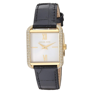 Michael Kors Lake Quartz White Dial Black Leather Strap Watch For Women - MK2762 Authentic Buy Shop Now