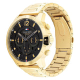 Tommy Hilfiger Luca Chronograph Black Dial Gold Steel Strap Watch For Men - 1710511 Authentic Buy Shop Now