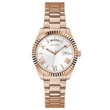 Guess Luna White Dial Rose Gold Steel Strap Watch for Women - GW0308L3 Authentic Buy Shop Now