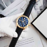 Versace Casual Chronograph Blue Dial Blue Leather Strap Watch for Men - VERG004-18 Authentic Buy Shop Now