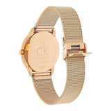 Calvin Klein Minimal Black Dial Rose Gold Mesh Bracelet Watch for Men - K3M2162Y Authentic Buy Shop Now
