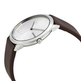 Calvin Klein Minimal Silver Dial Brown Leather Strap Watch for Men - K3M221G6 Authentic Buy Shop Now