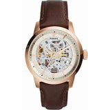 Fossil Townsman Automatic Skeleton White Dial Brown Leather Strap Watch for Men - ME3078 Authentic Buy Shop Now