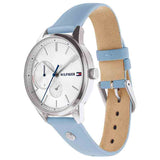 Tommy Hilfiger Brooke Silver Dial Blue Leather Strap Watch for Women - 1782023 Authentic Buy Shop Now