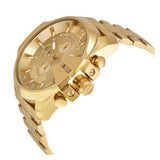 Diesel Mega Chief Chronograph Gold Dial Gold Steel Strap Watch For Men - DZ4360 Authentic Buy Shop Now