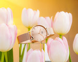 Daniel Wellington Petite Rose Gold Dial Rose Gold Mesh Bracelet Watch For Women - DW00100471 Authentic Buy Shop Now