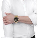 Maserati Traguardo Chronograph Black Dial Gold Steel Strap Watch For Men - R8873612041 Authentic Buy Shop Now