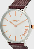 Coach Perry White Dial Brown Leather Strap Watch for Women - 14503154 Authentic Buy Shop Now