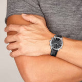 Tommy Hilfiger Harrison Chronograph Black Dial Black Leather Strap Watch for Men - 1790875 Authentic Buy Shop Now