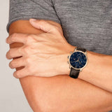 Tommy Hilfiger Kane Chronograph Blue Dial Brown Leather Strap Watch for Men - 1791399 Authentic Buy Shop Now