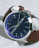 Armani Exchange Hampton Chronograph Blue Dial Brown Leather Strap Watch For Men - AX2133 Authentic Buy Shop Now