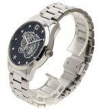 Gucci G Timeless Diamonds Black Dial Silver Steel Strap Watch For Women - YA1264125 Authentic Buy Shop Now