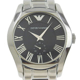Emporio Armani Valente Black Dial Silver Steel Strap Watch For Men - AR0680 Authentic Buy Shop Now