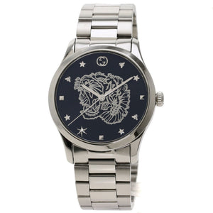 Gucci G Timeless Diamonds Black Dial Silver Steel Strap Watch For Women - YA1264125 Authentic Buy Shop Now