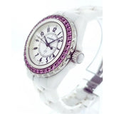 Chanel J12 Sapphire Bezel Ceramic White Dial White Steel Strap Watch for Women - J12 H2010 Authentic Buy Shop Now