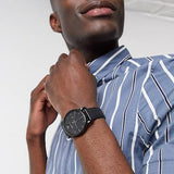 Emporio Armani Classic Black Dial Black Leather Strap Watch For Men - AR1732 Authentic Buy Shop Now