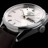 Tag Heuer Carrera Day Date Silver Dial Brown Leather Strap Watch for Men - WBN2011.FC6484 Authentic Buy Shop Now