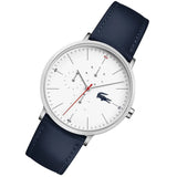Lacoste Moon Multifunction White Dial Blue Leather Strap Watch for Men - 2010975 Authentic Buy Shop Now