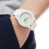 Lacoste 12.12 White Dial White Silicon Strap Watch for Men - 2010984 Authentic Buy Shop Now