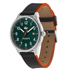 Lacoste Continental Green Dial Black Leather Strap Watch for Men - 2011019 Authentic Buy Shop Now